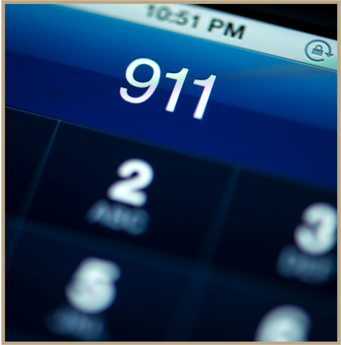 phone with 911 dialed