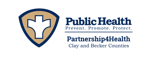 Partnership 4 Health Logo that reads Prevent. Promote. Protect. Clay and Becker Counties.